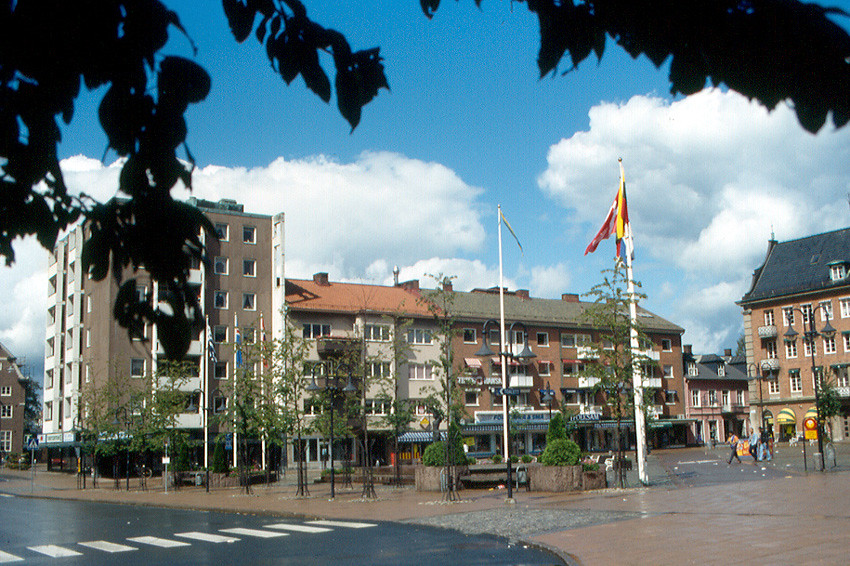 Stortorget i Hässleholm en sommardag